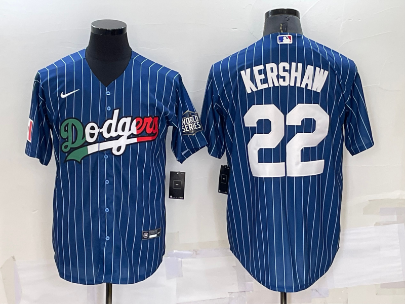 Men's Los Angeles Dodgers Clayton Kershaw #22 Blue Stitched Jersey